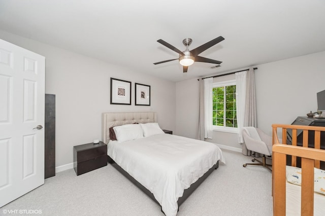 1411 W Partridge Ln Unit 4, Arlington Heights, IL 60004 - carpeted bedroom with baseboards and a ceiling fan