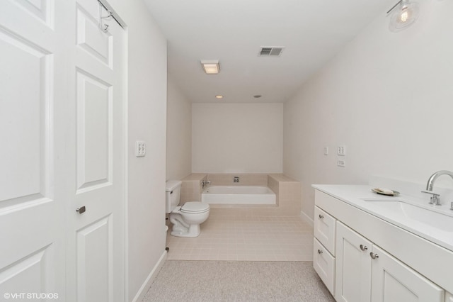 1411 W Partridge Ln Unit 4, Arlington Heights, IL 60004 - full bathroom with a bath, toilet, vanity, and baseboards