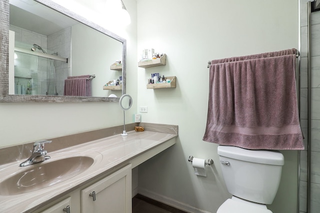 3601 Daisy Ln, Elgin, IL 60124 - bathroom with toilet, vanity, and tiled shower