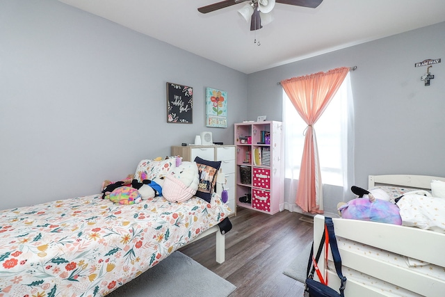 3601 Daisy Ln, Elgin, IL 60124 - bedroom with wood finished floors and ceiling fan