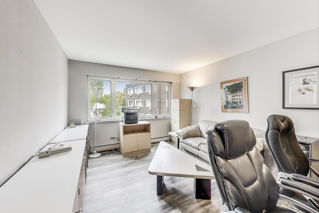 2700 E Bel Aire Dr Unit 202, Arlington Heights, IL 60004 - home office with baseboard heating and light wood-style flooring