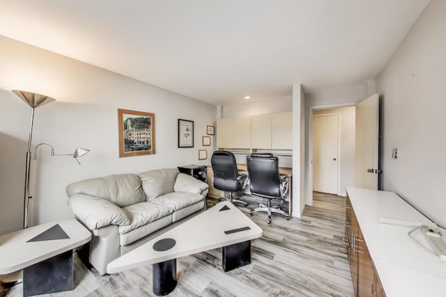 2700 E Bel Aire Dr Unit 202, Arlington Heights, IL 60004 - living room with an office area, light wood-type flooring, and recessed lighting