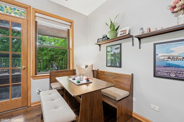2235 N Saint Louis Ave Unit 1, Chicago, IL 60647 - dining room featuring wood finished floors and baseboards