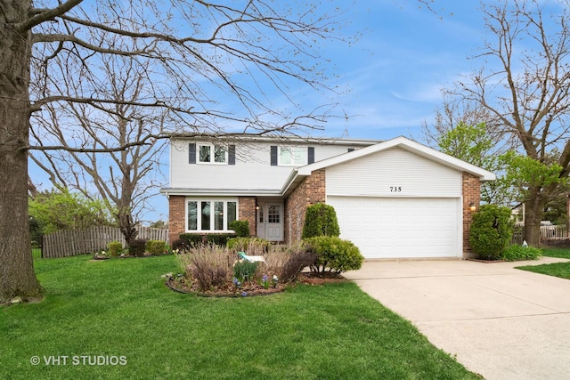 735 Vermont Rd, Frankfort, IL 60423 - traditional-style house featuring brick siding, an attached garage, and driveway