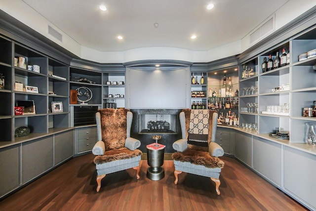 800 N Michigan Ave Unit 4801, Chicago, IL 60611 - living area featuring a dry bar, dark wood finished floors, and recessed lighting
