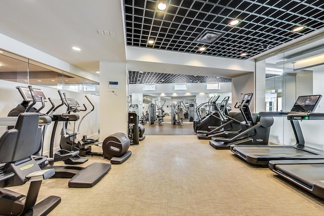 800 N Michigan Ave Unit 4801, Chicago, IL 60611 - workout area featuring healthy amount of natural light and carpet floors