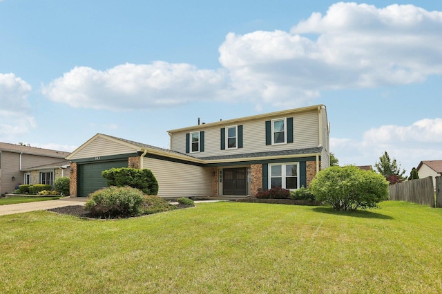 143 Hesterman Dr, Glendale Heights, IL 60139 - traditional-style home with a garage, concrete driveway, and brick siding