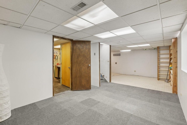 143 Hesterman Dr, Glendale Heights, IL 60139 - finished basement with stairs, carpet floors, and a drop ceiling