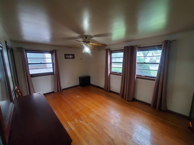 3771 Emerald Ave, Steger, IL 60475 - empty room with ceiling fan, light wood-style flooring, and baseboards
