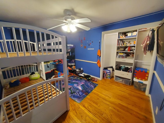 3771 Emerald Ave, Steger, IL 60475 - bedroom featuring wood finished floors and a ceiling fan