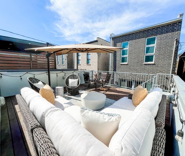 1807 W Ohio St, Chicago, IL 60622 - wooden terrace featuring an outdoor hangout area