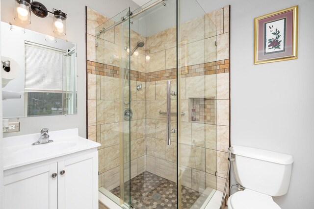24723 W Champion Dr, Plainfield, IL 60585 - full bathroom with toilet, vanity, and a stall shower