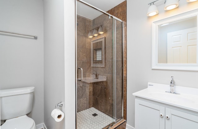 24723 W Champion Dr, Plainfield, IL 60585 - bathroom featuring vanity, toilet, and a stall shower