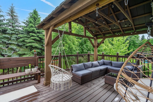 24723 W Champion Dr, Plainfield, IL 60585 - deck featuring an outdoor living space and a gazebo