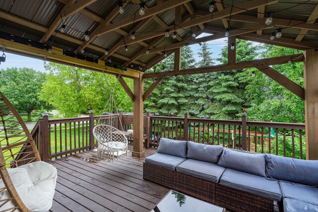 24723 W Champion Dr, Plainfield, IL 60585 - wooden deck with outdoor lounge area