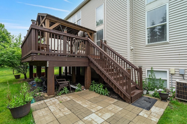 24723 W Champion Dr, Plainfield, IL 60585 - view of patio / terrace featuring cooling unit and a deck