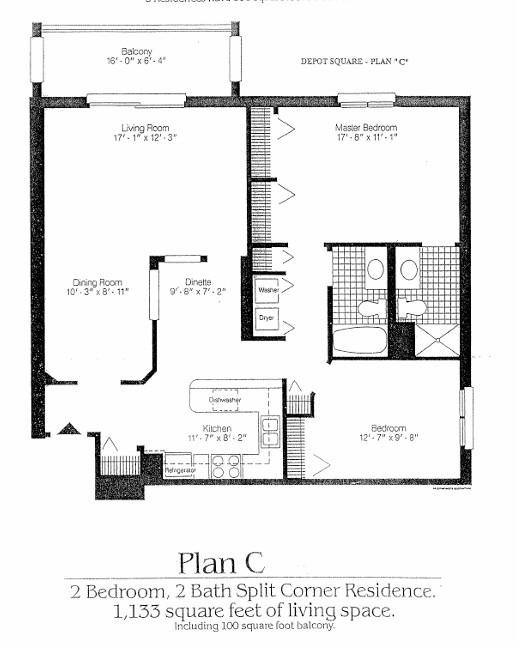 1220 Depot St Unit 411, Glenview, IL 60025 - property floor plan