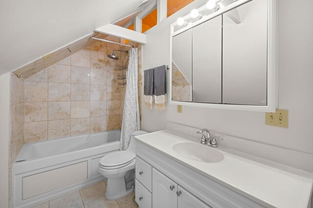 11200 S Longwood Dr, Chicago, IL 60643 - full bath with vanity, toilet, shower / bath combination with curtain, and tile patterned flooring