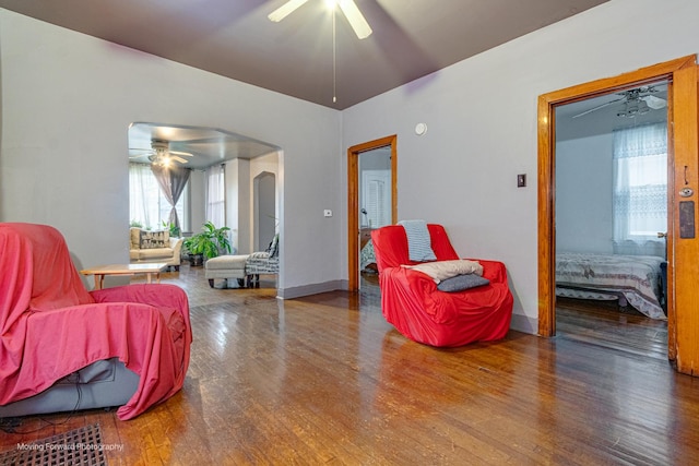 1508 N Massasoit Ave, Chicago, IL 60651 - sitting room with ceiling fan, wood finished floors, and plenty of natural light