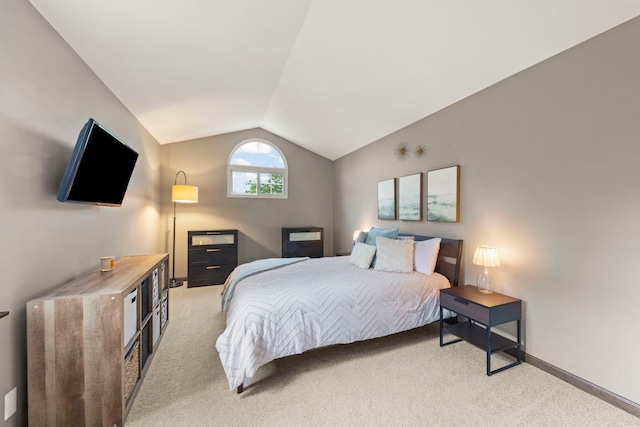 1322 Coldspring Rd, Carol Stream, IL 60188 - bedroom with light carpet, lofted ceiling, and baseboards