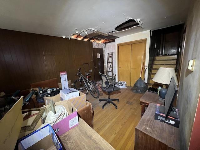 11115 S S Ave L, Chicago, IL 60617 - office featuring wood finished floors and wood walls