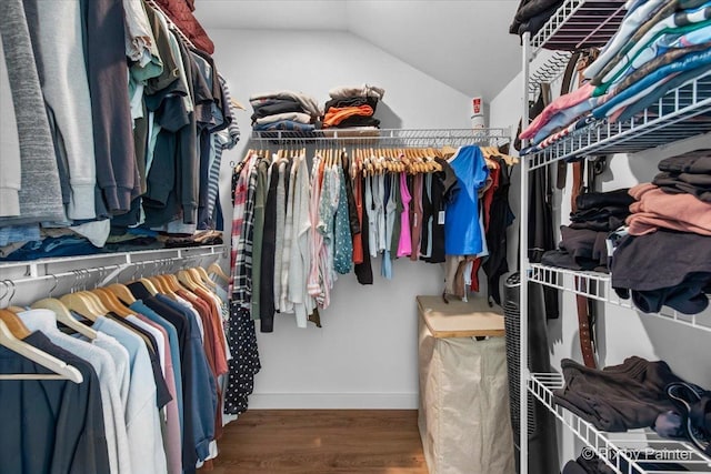 2552 Autumn Grove Ct, Aurora, IL 60504 - spacious closet featuring wood finished floors and vaulted ceiling