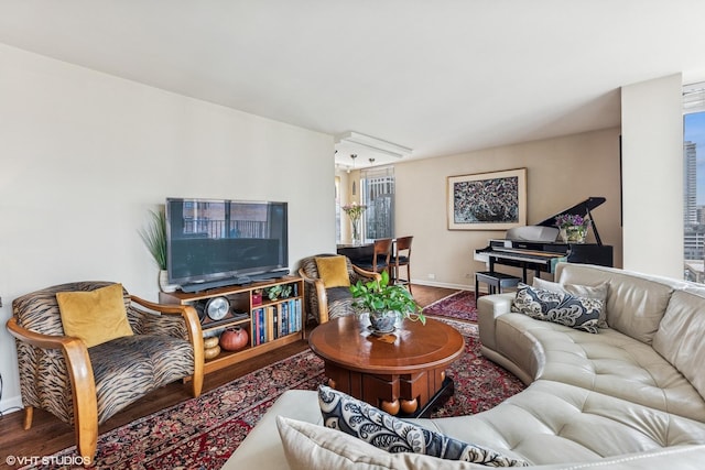 71 E Division St Unit 1606, Chicago, IL 60610 - living area with wood finished floors and baseboards