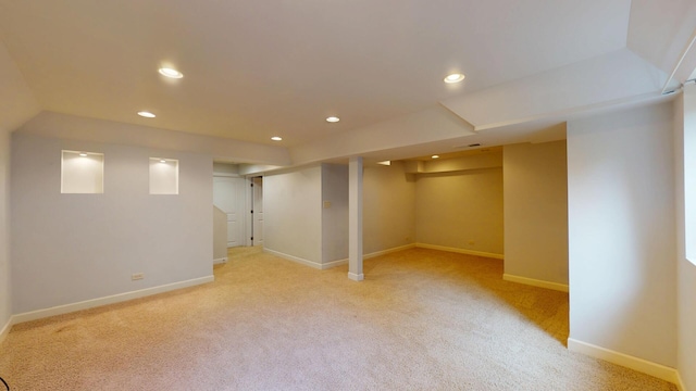 16158 Hillcrest Cir, Orland Park, IL 60467 - finished below grade area featuring light carpet and recessed lighting