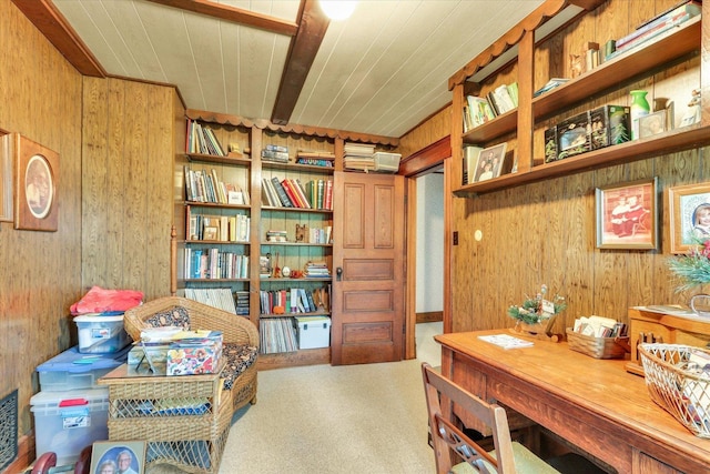 2385 County Road 1550, Saint Joseph, IL 61873 - office space featuring wooden walls and wooden ceiling