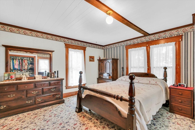 2385 County Road 1550, Saint Joseph, IL 61873 - bedroom with light colored carpet, crown molding, and baseboards
