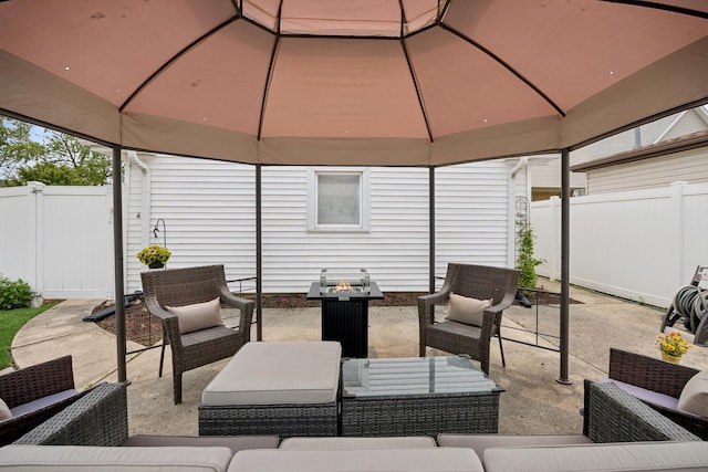 6200 N Overhill Ave, Chicago, IL 60631 - view of patio / terrace featuring an outdoor living space and a gazebo