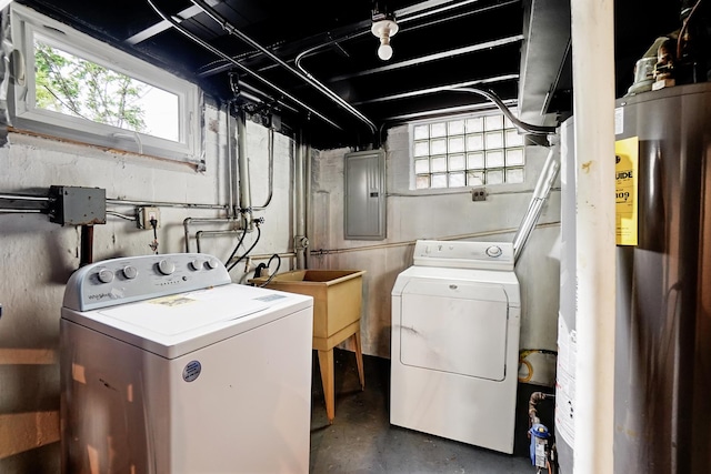 2640 Westbrook Dr, Franklin Park, IL 60131 - laundry room featuring separate washer and dryer, water heater, and electric panel