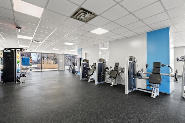 4343 N Clarendon Ave Unit 1301, Chicago, IL 60613 - gym featuring a paneled ceiling