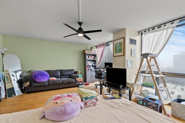 4343 N Clarendon Ave Unit 1301, Chicago, IL 60613 - living room with a ceiling fan and wood finished floors