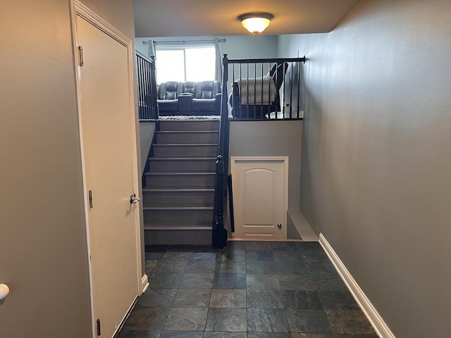 900 Windstone Ct, Lake In The Hills, IL 60156 - stairs with stone finish flooring and baseboards