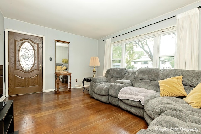 1720 Rogers Ave, Mchenry, IL 60050 - living room featuring wood-type flooring and baseboards