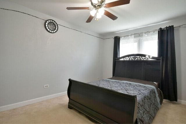 1557 Scottdale Cir, Wheaton, IL 60189 - bedroom featuring light carpet, baseboards, and ceiling fan