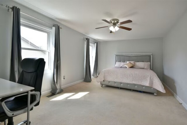 1557 Scottdale Cir, Wheaton, IL 60189 - bedroom with carpet, baseboards, and ceiling fan