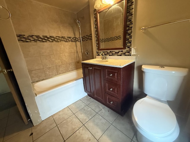 705 Campbell St, Joliet, IL 60435 - full bathroom with bathtub / shower combination, vanity, tile patterned flooring, and toilet