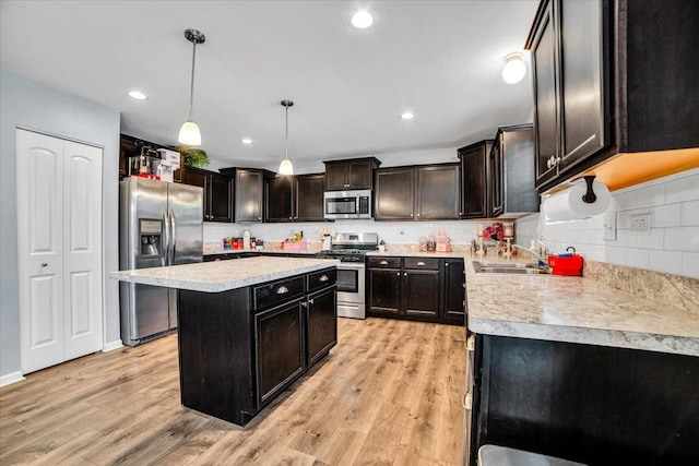 1651 Glenbrooke Ln, New Lenox, IL 60451 - kitchen featuring stainless steel appliances, light countertops, tasteful backsplash, and recessed lighting