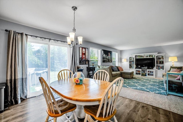1651 Glenbrooke Ln, New Lenox, IL 60451 - dining area featuring a chandelier and wood finished floors