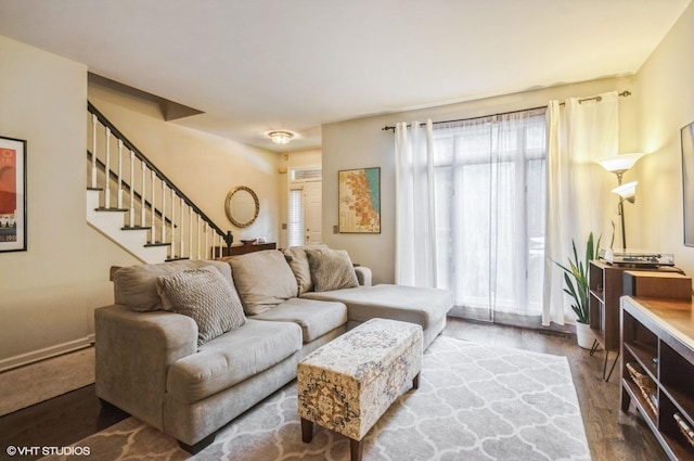 5932 N Sauganash Ln, Chicago, IL 60646 - living area with wood finished floors and stairs