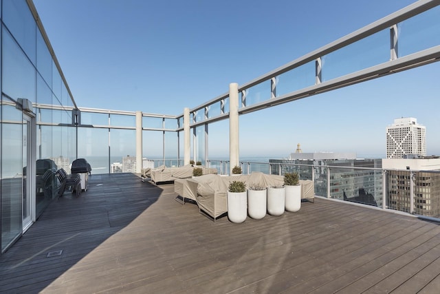 600 N Fairbanks Ct Unit 2503, Chicago, IL 60611 - deck featuring a water view and an outdoor living space