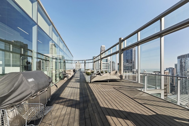 600 N Fairbanks Ct Unit 2503, Chicago, IL 60611 - wooden deck featuring a view of city and area for grilling