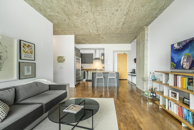 600 N Fairbanks Ct Unit 2503, Chicago, IL 60611 - living area featuring dark wood-style floors