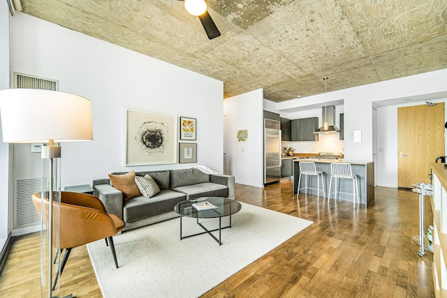 600 N Fairbanks Ct Unit 2503, Chicago, IL 60611 - living room with wood finished floors and ceiling fan