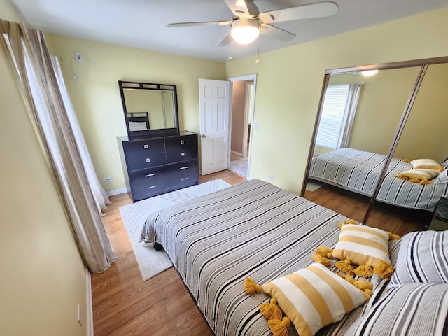 271 E Cleburne Ave, Bartlett, IL 60103 - bedroom with wood finished floors, ceiling fan, and baseboards