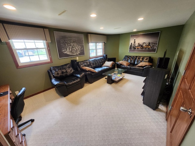 271 E Cleburne Ave, Bartlett, IL 60103 - carpeted living room featuring recessed lighting and baseboards