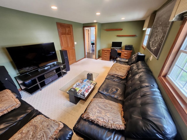271 E Cleburne Ave, Bartlett, IL 60103 - living area featuring carpet, recessed lighting, and an office area
