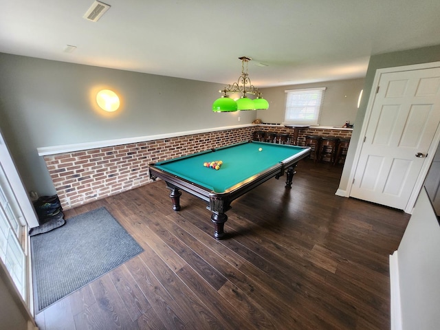 271 E Cleburne Ave, Bartlett, IL 60103 - recreation room featuring billiards table, wood finished floors, and wainscoting